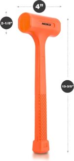 NEIKO 02847A 2 LB Dead Blow Hammer, Neon Orange | Unibody Molded | Checkered Grip | Spark and Rebound Resistant - Image 4