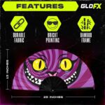 GloFX Large Hand Fan - Alice in Wonderland Cheshire Cat Fan - Bamboo Folding Fans for Rave Accessories and Festival Essentials - Image 5