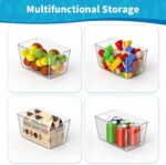 Clear Pantry Organizer Bins, Plastic Organizers & Storage Containers, Cabinet Organizer, Home Organization Must Haves for Kitchen, Laundry Room, Office, Closet & Freezer (4 Pack) - Image 3