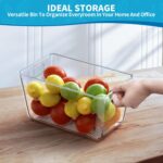 Clear Pantry Organizer Bins, Plastic Organizers & Storage Containers, Cabinet Organizer, Home Organization Must Haves for Kitchen, Laundry Room, Office, Closet & Freezer (4 Pack) - Image 6