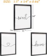 Set of 3 Framed Farmhouse Sweet Dreams Sign 11x14” Above Bed Wall Decor for Bedroom Decor Wall Art Wood Signs (11"x14", Black) - Image 6
