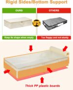 punemi Underbed wedding dress storage box, 2 Pack Clothing Storage Bags W/Upgraded Handles, Large Capacity Underbed Shoe Container Organizer for Blanket, Pillows, Comforters & Quilts, Beige - Image 4