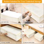 punemi Underbed wedding dress storage box, 2 Pack Clothing Storage Bags W/Upgraded Handles, Large Capacity Underbed Shoe Container Organizer for Blanket, Pillows, Comforters & Quilts, Beige - Image 10