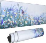 Butterfly Large Gaming Mouse Pad, Extended Floral Mousepad, Big Long Flower Mouse Mat for Keyboard, Computer, (Purple, 31.5 * 11.8 in) - Image 3