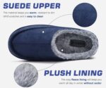 KuaiLu Mens Clog Slippers with Arch Support Suede Faux Fur Memory Foam Warm House Shoes Comfortable Slip-on Mans Bedroom Indoor Outdoor Slippers Rubber Sole - Image 6