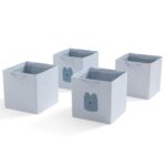 Delta Children Gap babyGap 4-Pack Brannan Bear Fabric Storage Bins with Handles, Blue - Image 4