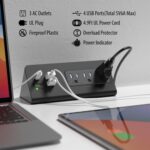 Nightstand Edge Mount Power Strip with USB-C Ports Tabletop Surge Protector Desk Clamp Power Sockets with 3 AC Outlets &4 Fast Charging USB Ports for Home Office Hotel and Dormitory - Image 3