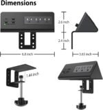Nightstand Edge Mount Power Strip with USB-C Ports Tabletop Surge Protector Desk Clamp Power Sockets with 3 AC Outlets &4 Fast Charging USB Ports for Home Office Hotel and Dormitory - Image 6