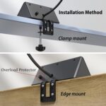 Nightstand Edge Mount Power Strip with USB-C Ports Tabletop Surge Protector Desk Clamp Power Sockets with 3 AC Outlets &4 Fast Charging USB Ports for Home Office Hotel and Dormitory - Image 8