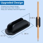 10 Pack Adhesive Pencil Holders for Desk,Silicone Flexible Pen Holder for Wall, Office, School,Home,Classroom Must Haves,Teacher Essentials Accessories,Desk Organizer,Art Supply,Small Gift (10, Black) - Image 3