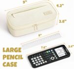 SUNEE Cute Pencil Case, Large Capacity Pencil Pouch, 900D Oxford Big Storage Office Organizer for Stationery, Zipper Pen Bag Makeup Bag, Back to School Supplies for Teen Girls Boys Women Men, Beige - Image 5