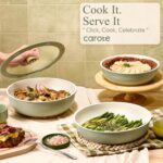 CAROTE Pots and Pans Set, Nonstick Cookware Set Detachable Handle, 19pcs Induction Kitchen Cookware Sets Non Stick with Removable Handle, RV Cookware Set, Oven Safe, Sage Green - Image 5