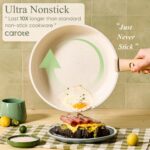CAROTE Pots and Pans Set, Nonstick Cookware Set Detachable Handle, 19pcs Induction Kitchen Cookware Sets Non Stick with Removable Handle, RV Cookware Set, Oven Safe, Sage Green - Image 7