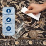 GarveeHome 8x10 Area Rugs for Living Room, Boho Leaf Rugs for Bedroom with Soft Low Pile, Non Slip Botanical Bird Large Washable Rug 8x10 for Dining Room Stain Resistant Brown Throw Rug - Image 7