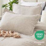 CozyLux King Size Comforter Set - 3 Pieces Beige Soft Luxury Cationic Dyeing Bedding Comforter for All Season, Breathable Lightweight Fluffy Boho Bed Sets with 1 Comforter and 2 Pillow Shams - Image 6
