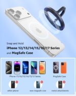 SUPERONE for MagSafe Phone Grip, Adjustable Magnetic Phone Ring Holder Removable Finger Phone Ring Kickstand Compatible with MagSafe Accessories Only for iPhone 17 & 16 & 15 & 14 & 13 & 12 Series - Image 7