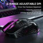 SOLAKAKA SM600 Honeycomb Shell Gaming Mouse Wireless,Tri-Modes BT/2.4G Wireless/Type-C Wired Gamer Mouse with 2 Side Buttons, Macro Programmable and RGB Light for PC/Mac/Laptop,Black - Image 5