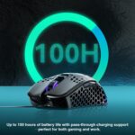 SOLAKAKA SM600 Honeycomb Shell Gaming Mouse Wireless,Tri-Modes BT/2.4G Wireless/Type-C Wired Gamer Mouse with 2 Side Buttons, Macro Programmable and RGB Light for PC/Mac/Laptop,Black - Image 6