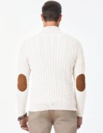 JMIERR Men's Cable Knit Pullover Sweater Casual Long Sleeve Stand Collar Button Knitted Sweaters - Image 5