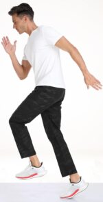 Men's Elastic Waist Hiking Pants Water Resistant Quick-Dry Lightweight Outdoor Sweatpants with Zipper Pockets - Image 4