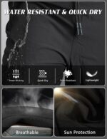 Men's Elastic Waist Hiking Pants Water Resistant Quick-Dry Lightweight Outdoor Sweatpants with Zipper Pockets - Image 6