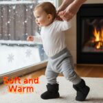 Baby Fleece Booties Newborn Unisex Booties Non-Slip Newborn Infant First Walkers Warm Shoes House Slippers for Baby Boys & Baby Girls Toddlers - Image 8