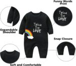 YSCULBUTOL Baby Twins Bodysuit Double Rainbow All The Way Baby Birthday Clothing Infant Romper Hat Set - Image 3