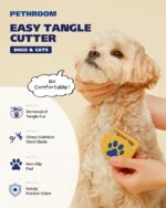 PETHROOM Easy Tangle Cutter for Dogs & Cats | Professional Dematting Tool with Steel Blade | Cat Matted Fur Remover | Safe & Gentle Pet Grooming Comb for Long & Medium Coats - Image 3