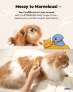 PETHROOM Easy Tangle Cutter for Dogs & Cats | Professional Dematting Tool with Steel Blade | Cat Matted Fur Remover | Safe & Gentle Pet Grooming Comb for Long & Medium Coats - Image 4