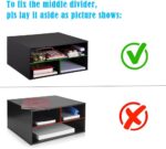 EMERIT Printer Stand for Desk - 2 Tier Desktop Printer Stand with Paper Storage, Printer Riser Organizer for Home Office, Holds up to 30 lbs, Black - Image 4