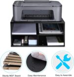 EMERIT Printer Stand for Desk - 2 Tier Desktop Printer Stand with Paper Storage, Printer Riser Organizer for Home Office, Holds up to 30 lbs, Black - Image 5
