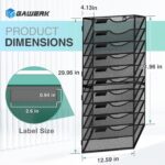 10-Tier Wall File Organizer Hanging Wall File Holder Wall Mount Paper Folder Organize, Mesh Magazine Document Mail Organizer Wall Organizer for Office School Home, Black - Image 3