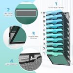 10-Tier Wall File Organizer Hanging Wall File Holder Wall Mount Paper Folder Organize, Mesh Magazine Document Mail Organizer Wall Organizer for Office School Home, Black - Image 4