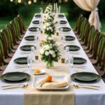 I00000 150Pcs Green Plastic Plates with Gold Rim, Fancy Disposable Plates,Green Plates Set include 30 Dinner Plate,30 Dessert Plate, 90 Plastic Silverware Set for Wedding&Party - Image 5