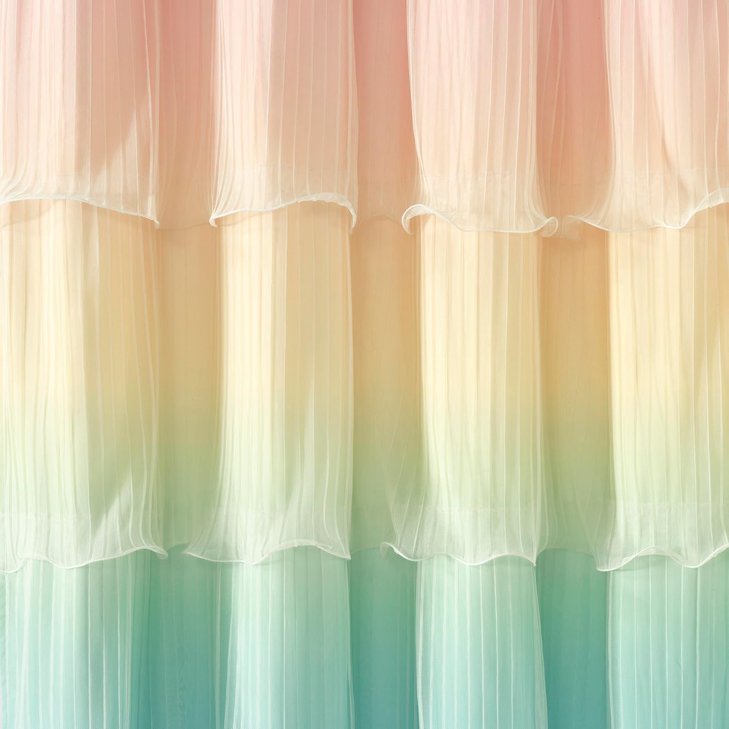 Lush Decor Rainbow Ombre Nerina Ruffled Shower Curtain Single 72" W x 72" L Rainbow -Colorful Shower Curtains for Bathroom - Kids Bathroom Decor - Image 5