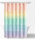 Lush Decor Rainbow Ombre Nerina Ruffled Shower Curtain Single 72" W x 72" L Rainbow -Colorful Shower Curtains for Bathroom - Kids Bathroom Decor - Image 7