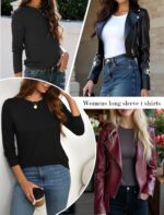 Ekouaer Womens Long Sleeve Shirts Casual Crew Neck Tops Loose Fit Thermal Undershirt Base Layer Trendy Clothes XS-XXL - Image 5