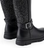 Girls Black Boots Fashion Knee High Booties for Toddler/Little Kids - Image 3
