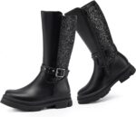 Girls Black Boots Fashion Knee High Booties for Toddler/Little Kids - Image 4