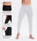 Men's Athletic Leggings Workout Compression Pants with Pockets Cool Dry Base Layer Active Tights for Cycling Running - Image 6