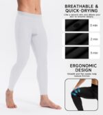 Men's Athletic Leggings Workout Compression Pants with Pockets Cool Dry Base Layer Active Tights for Cycling Running - Image 7