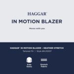 Haggar Men's Travel Stretch Tailored Fit 2-Button Side Vent Solid Blazer - Image 7