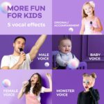 Karaoke Machine for Kids, Portable Mini Speaker with 2 Wireless Microphones, 2026 TOP Kids Gifts for Girls Ages 3, 4, 5, 6, 7, 8, 9, 10, 12 +Years Old, 4-12th Birthday Present Toy Party (Purple) - Image 6