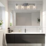 4 Light Bathroom Light Fixtures, Brushed Nickel Modern Bathroom Vanity Light with Clear Glass Shade, Bathroom Lighting Fixtures Over Mirror, Vanity Lights for Bathroom Mirror - Image 4
