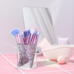 10 Pack Clear Acrylic Pen Holder Makeup Brush Holder Desktop Pencil Organizer Acrylic Pencil Cup Stationery Organizer Accessory for School Makeup Desk Office Pen Storage - Image 6