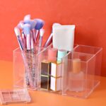 10 Pack Clear Acrylic Pen Holder Makeup Brush Holder Desktop Pencil Organizer Acrylic Pencil Cup Stationery Organizer Accessory for School Makeup Desk Office Pen Storage - Image 8