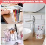10 Pack Clear Acrylic Pen Holder Makeup Brush Holder Desktop Pencil Organizer Acrylic Pencil Cup Stationery Organizer Accessory for School Makeup Desk Office Pen Storage - Image 9
