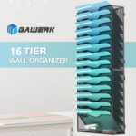 15-Tier Wall File Organizer Hanging Wall File Holder Wall Mount Paper Folder Organize, Mesh Magazine Document Mail Organizer Wall Organizer for Office School Home, Black - Image 6