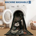 GarveeHome 8x10 Floral Washable Area Rug: Large Living Room Area Rug with Non-Slip Backing Washable Ultra Soft Bedroom Floral Carpet Indoor Stain Resistant Carpet for Dining Room 8 * 10 ft Black - Image 6