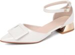 Women's Pumps Shoes Pointed Toe Low Heels Ankle Strap Closed Toe Wedding Party Dress Pumps - Image 3